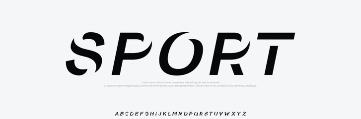 Sport, abstract technology alphabet tech font. digital space typography vector illustration design	

