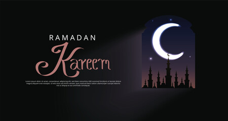 islamic greetings ramadan kareem card design background