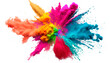 © MoniStock - Multicolored explosion of rainbow powder paint holi decoration isolated on transparent background. PNG, generative AI