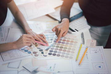 Wall Mural - user experience user interface concept, ux ui graphic designer creative sketch breif user experience