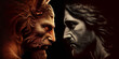 © JoelMasson - Jesus Christ face to face with lucifer the devil