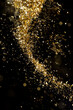 golden particles and glowing lights effect
