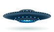 ufo space flying saucer alien ship luminous vector illustration