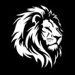 Black and White lion Head for Logo Design, Generative AI