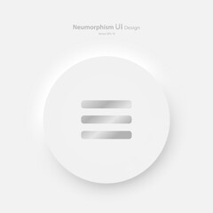 Wall Mural - round menu button on a white background. user interface elements in the style of neumorphism, ux, ui