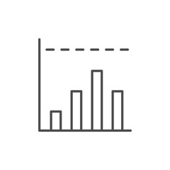 Wall Mural - Bar graph line outline icon