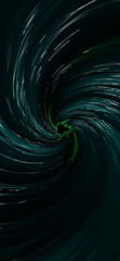 Wall Mural - Abstract 3D colorful shine swirl wave pattern background in black and green color. Modern luxury backdrop