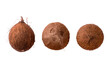 three isolated coconut on a transparent background
