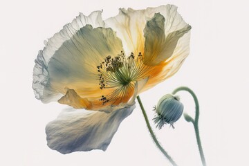 Flower watercolor. Hand-drawn watercolour art style. Fresh of art watercolor about flower. Generative AI