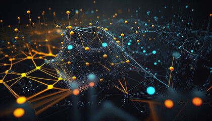 background - abstract techno design with geometric elements - ai generated