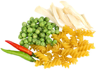 Poster - Frozen green peas with related snacks