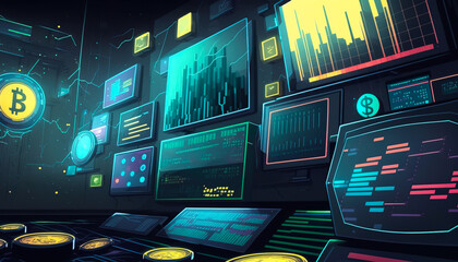 Wall Mural - An eye-catching graph illustrating the global growth of a successful forex trading company - ai generated.