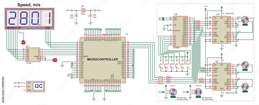 Schematic diagram of electronic device with motor operating under the ...