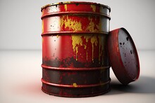 Old Rusty Oil Barrel, Ai Generative