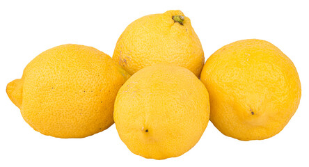 Wall Mural - Close-up of isolated stack of yellow lemons