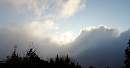 Sticker - Cloud over the sunset light on mountain