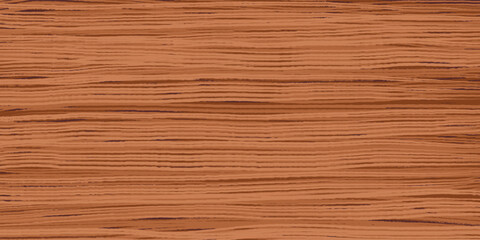 Wall Mural - Uniform red oak wood texture with horizontal veins. Vector wooden background. Lining boards wall. Dried planks. Painted wood. Swatch for laminate