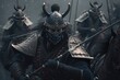 © Tixel - Epic samurai battle.Highly Detailed Illustration of Armored Samurais with a Swords in the epic battle