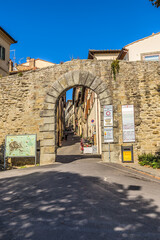 Wall Mural - Cortona, Italy. Porta Sant'Agostino - Etruscan fortress gate