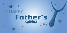 Greeting Card For Father's Day With Necktie And Mustache