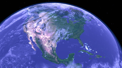 Wall Mural - The earth focused on america continent rotating in the so many stars blink universe. Elements of this image furnished by NASA