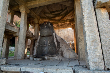 Wall Mural - The Yeduru Basavanna, also known as the monolithic bull of Hampi