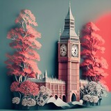 Fototapeta Londyn - Paper art Big Ben