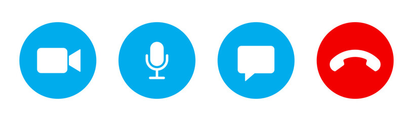 Video call icon set