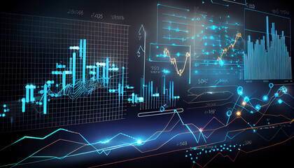 Wall Mural - Stock market graph. Business concept. Generative Ai