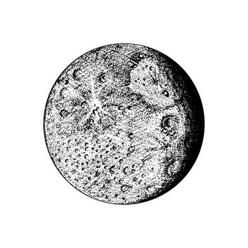 Fototapete - Mercury Planet. Astronomical galaxy space. Engraved hand drawn in old sketch, vintage style for label.