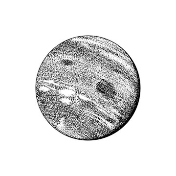 Fototapete - Neptune Planet. Astronomical galaxy space. Engraved hand drawn in old sketch, vintage style for label.