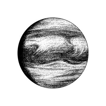 Fototapete -  Venus Planet. Astronomical galaxy space. Engraved hand drawn in old sketch, vintage style for label.
