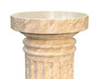 Brown marble column pedestal isolated on transparent background
