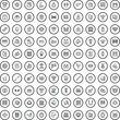 100 arena icons set. Outline illustration of 100 arena icons vector set isolated on white background