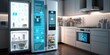 Kitchen with appliances connected to smart home system, concept of Automated Cooking, created with Generative AI technology
