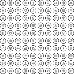 Poster - 100 career icons set. Outline illustration of 100 career icons vector set isolated on white background
