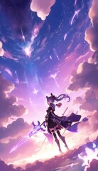 Wall Mural - Fantasy Anime Girl, Generative AI