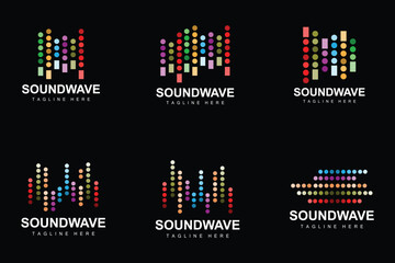 Wall Mural - Sound Wave Logo, And Sound Tone Vector Icon Template Music Brand Product