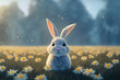 Adorable Rabbit character in charming illustration. AI-Generated