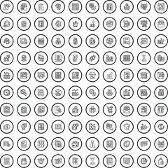 Canvas Print - 100 credit icons set. Outline illustration of 100 credit icons vector set isolated on white background