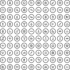 Poster - 100 diagnostic icons set. Outline illustration of 100 diagnostic icons vector set isolated on white background