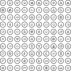 Wall Mural - 100 disaster icons set. outline illustration of 100 disaster icons vector set isolated on white back