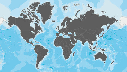  Highly detailed blank World Map vector illustration. Editable and clearly labeled layers.
