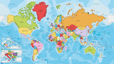 Fototapeta Pokój dzieciecy - Highly detailed World Map vector illustration with different colors for each country. Editable and clearly labeled layers.