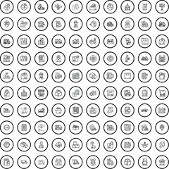 Poster - 100 logistics icons set. Outline illustration of 100 logistics icons vector set isolated on white background