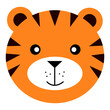 Cute tiger cartoon animals isolated png image illustration for kid