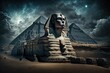 Sphinx Mysteries Background. Generative AI