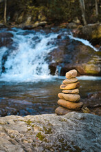 Stacked Rocks In Ohiopyle State Park, Pennsylvania