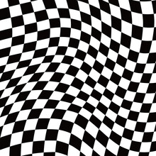 Dark Grey Groovy Psychedelic Wavy Chessboard Background, Hippie Twisted Checkerboard, Gingham Pattern Backdrop, Png Transparent.
