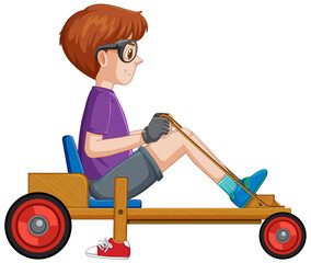 Wall Mural - Boy driving Billy cart